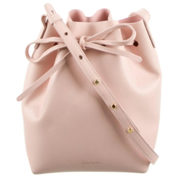 Authentic Mansur Gavriel Pink Leather Bucket Bag - Picture 2 of 5